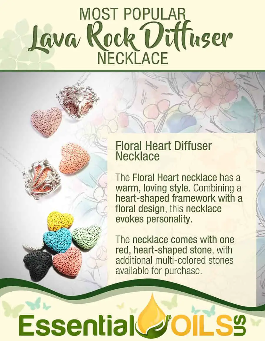 Floral Heart Diffuser Necklace