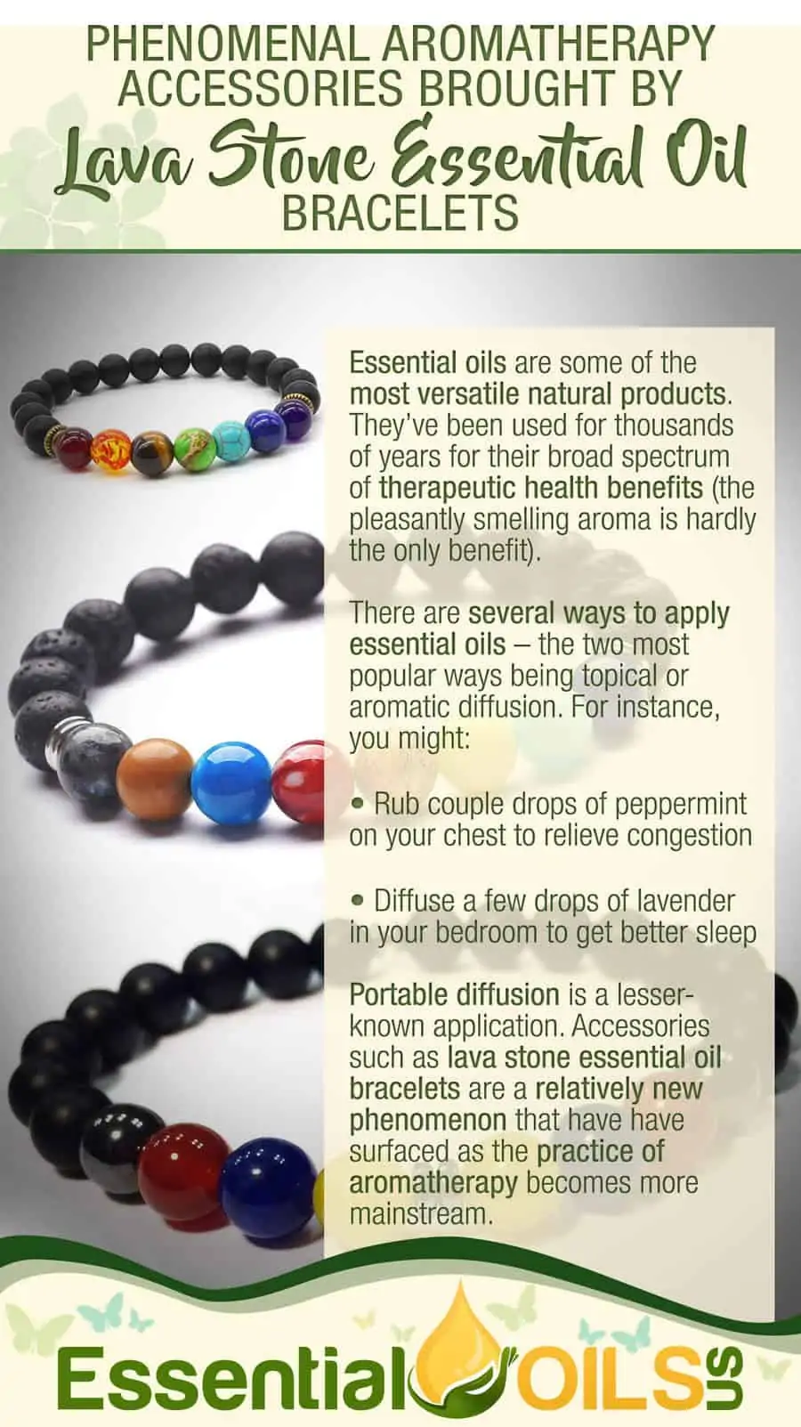 Lava Stone Essential Oil Bracelets