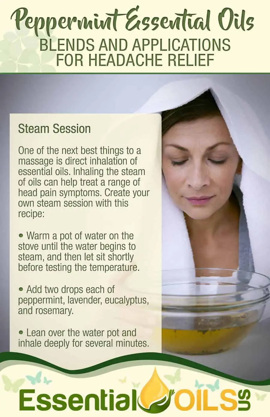 Peppermint Essential Oils For Headache Relief - Steam Session